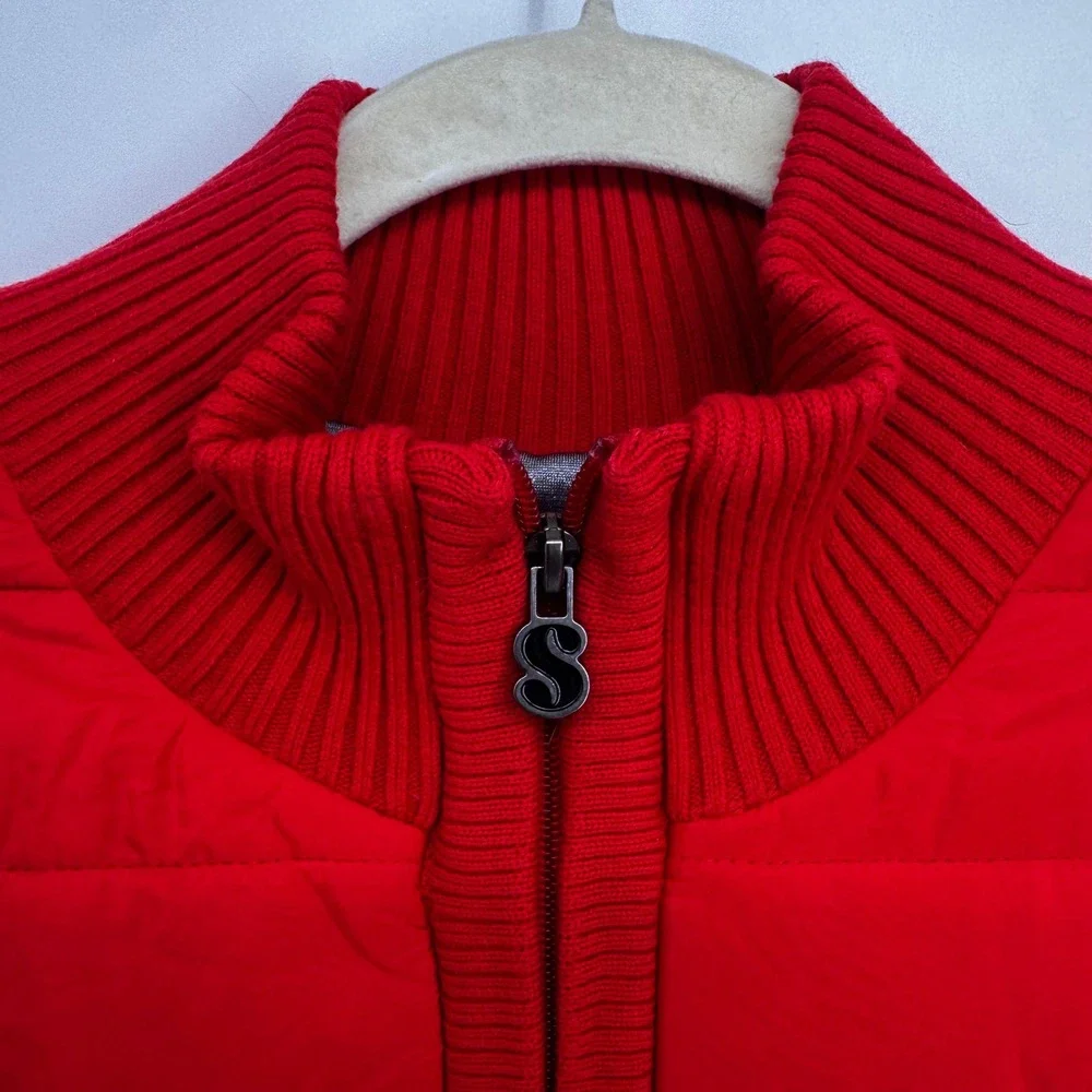 Sesame Street Elmo Puffer Sweater Jacket Kids 90 Red Hybrid Zip Up Kidcore